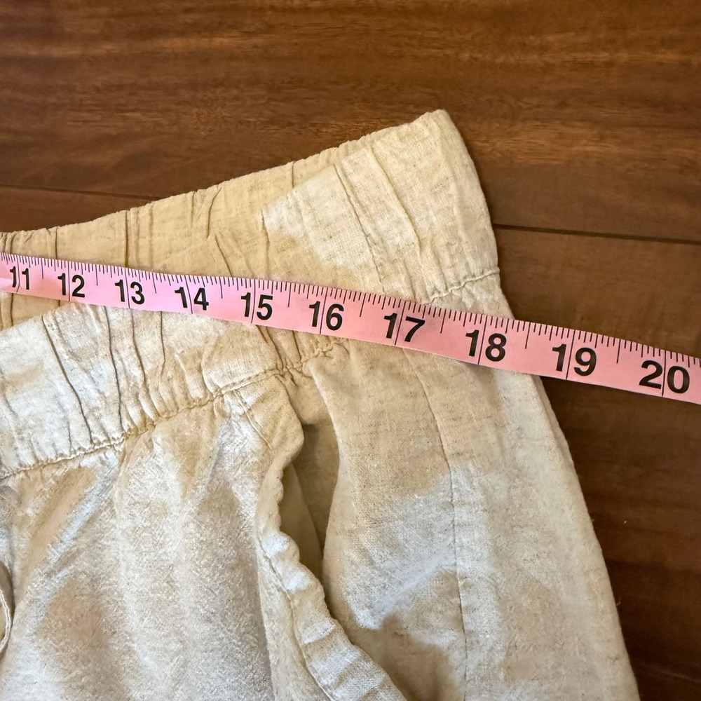Lane‎ Bryant Linen Blend Wide Leg Cropped Pants Oatmeal Beige 18P Petite Coastal - Picture 11 of 13